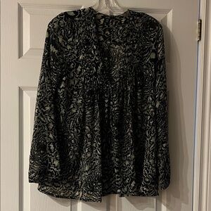 Jacob Black and Gray Floral Women's Blouse